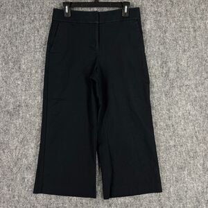 LOFT Pants Womens 6 Petite Black Cropped Wide Leg Trousers Business Formal‎